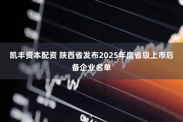 凯丰资本配资 陕西省发布2025年度省级上市后备企业名单